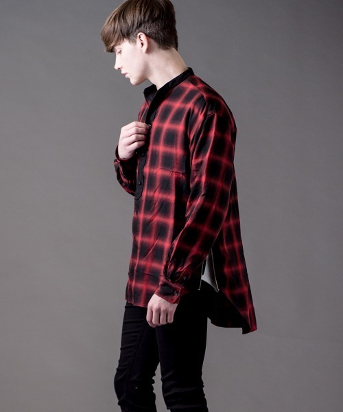 Buffalo Bobs(バッファローボブズ)の「KURUA-CHECK(クルタ-チェック)ビッグシルエット チェック シャツ(シャツ/ブラウス・メンズ・グレー/レッド/ブラック・2-3/1-2)」の19枚目の写真