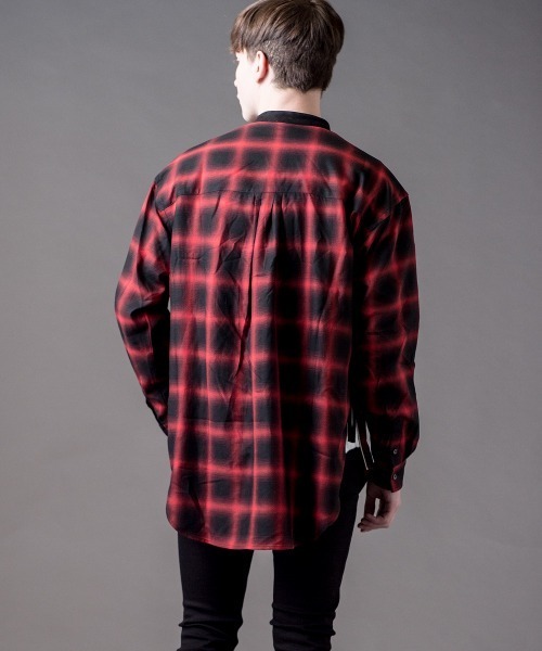 Buffalo Bobs(バッファローボブズ)の「KURUA-CHECK(クルタ-チェック)ビッグシルエット チェック シャツ(シャツ/ブラウス・メンズ・グレー/レッド/ブラック・2-3/1-2)」の20枚目の写真