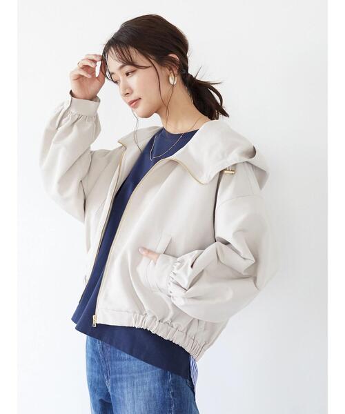 CRAFT STANDARD BOUTIQUE（クラフトスタンダードブティック）の「ボリュームギャザーフードジャケット　＊（マウンテンパーカー・レディース・ブラック/ベージュ/ライトカーキ・FREE）」の5枚目の写真