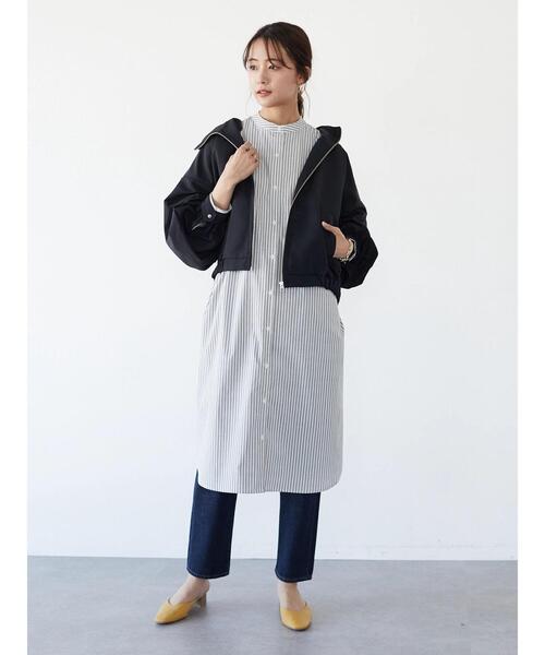 CRAFT STANDARD BOUTIQUE（クラフトスタンダードブティック）の「ボリュームギャザーフードジャケット　＊（マウンテンパーカー・レディース・ブラック/ベージュ/ライトカーキ・FREE）」の11枚目の写真