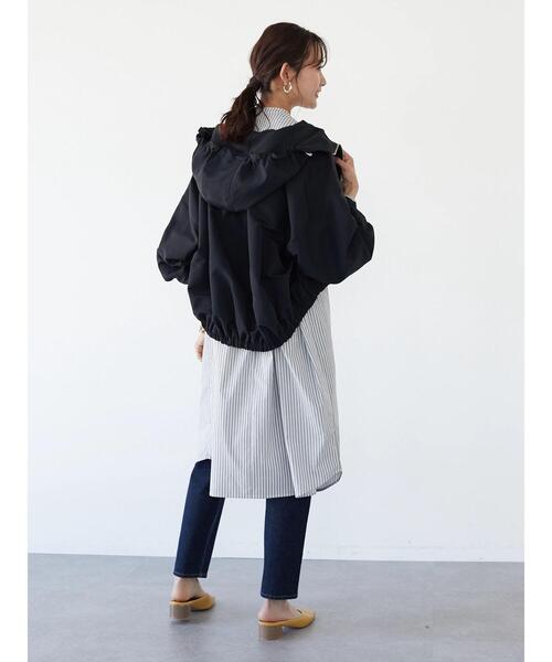 CRAFT STANDARD BOUTIQUE（クラフトスタンダードブティック）の「ボリュームギャザーフードジャケット　＊（マウンテンパーカー・レディース・ブラック/ベージュ/ライトカーキ・FREE）」の14枚目の写真