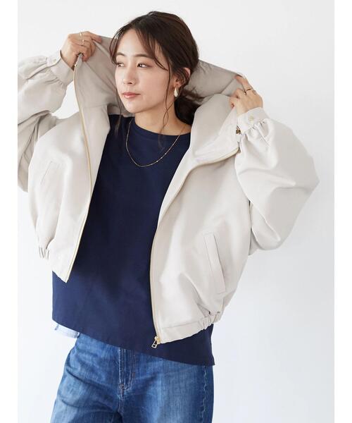 CRAFT STANDARD BOUTIQUE（クラフトスタンダードブティック）の「ボリュームギャザーフードジャケット　＊（マウンテンパーカー・レディース・ブラック/ベージュ/ライトカーキ・FREE）」の17枚目の写真