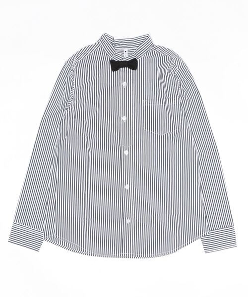 maarook（マルーク）の「ブロードスタンドカラーシャツ（シャツ/ブラウス・キッズ・ホワイト/ネイビー・150cm/140cm/160cm）」の2枚目の写真