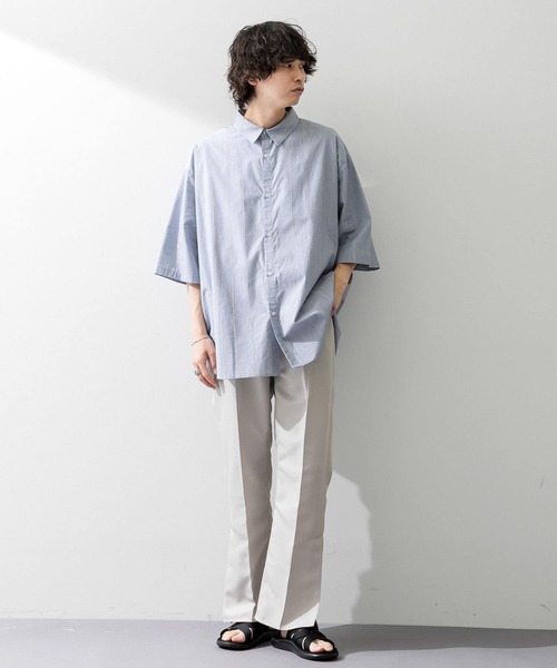 SENSE OF PLACE by URBAN RESEARCH（センスオブプレイスバイアーバンリサーチ）の「『わたべ×SOP』センタープレススリットパンツ（スラックス・メンズ・ライトベージュ/グリーン/ネイビー/ブラック・LARGE/MEDIUM）」の6枚目の写真