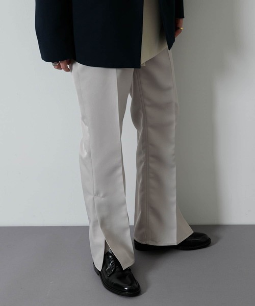 SENSE OF PLACE by URBAN RESEARCH（センスオブプレイスバイアーバンリサーチ）の「『わたべ×SOP』センタープレススリットパンツ（スラックス・メンズ・ライトベージュ/グリーン/ネイビー/ブラック・LARGE/MEDIUM）」の10枚目の写真