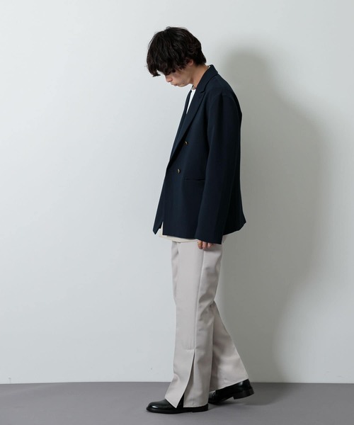 SENSE OF PLACE by URBAN RESEARCH（センスオブプレイスバイアーバンリサーチ）の「『わたべ×SOP』センタープレススリットパンツ（スラックス・メンズ・ライトベージュ/グリーン/ネイビー/ブラック・LARGE/MEDIUM）」の14枚目の写真