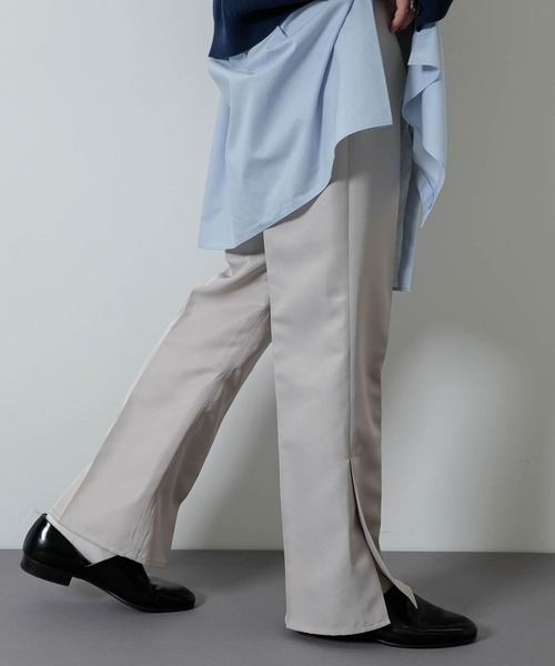 SENSE OF PLACE by URBAN RESEARCH（センスオブプレイスバイアーバンリサーチ）の「『わたべ×SOP』センタープレススリットパンツ（スラックス・メンズ・ライトベージュ/グリーン/ネイビー/ブラック・LARGE/MEDIUM）」の17枚目の写真