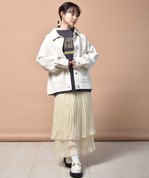 ems excite(エムズエキサイト)の「ビッグGジャン(デニムジャケット・レディース・ブルー/ブラック/アイボリー・FREE)」の7枚目の写真