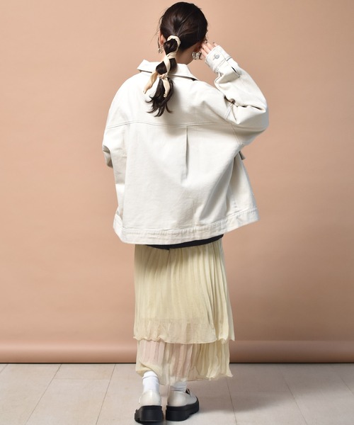 ems excite(エムズエキサイト)の「ビッグGジャン(デニムジャケット・レディース・ブルー/ブラック/アイボリー・FREE)」の10枚目の写真