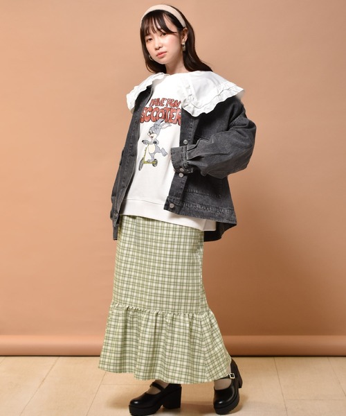 ems excite(エムズエキサイト)の「ビッグGジャン(デニムジャケット・レディース・ブルー/ブラック/アイボリー・FREE)」の13枚目の写真