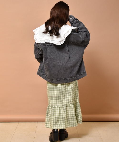 ems excite(エムズエキサイト)の「ビッグGジャン(デニムジャケット・レディース・ブルー/ブラック/アイボリー・FREE)」の14枚目の写真