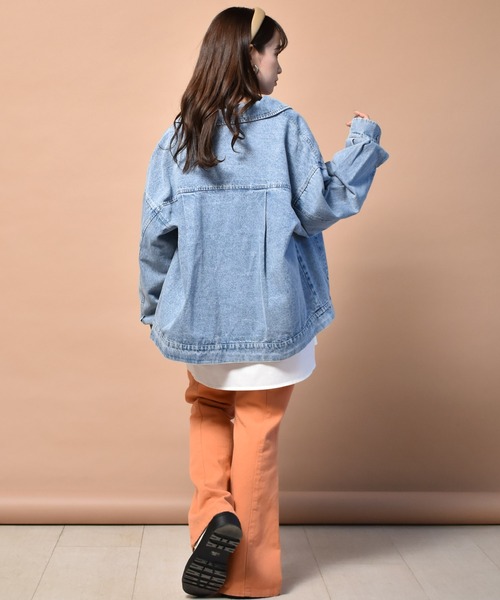 ems excite(エムズエキサイト)の「ビッグGジャン(デニムジャケット・レディース・ブルー/ブラック/アイボリー・FREE)」の18枚目の写真