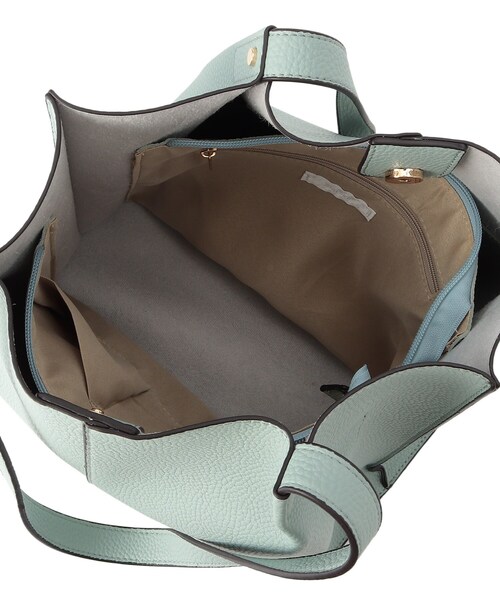 DRESKIP（ドレスキップ）の「◆【通勤】タックあおりトート（トートバッグ・レディース・グレー/ブラック/ライトグリーン・00）」の9枚目の写真