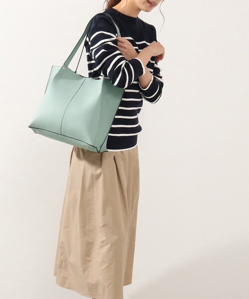 DRESKIP（ドレスキップ）の「◆【通勤】タックあおりトート（トートバッグ・レディース・グレー/ブラック/ライトグリーン・00）」の11枚目の写真