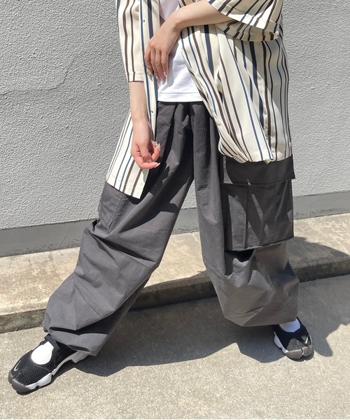 CPCM（シーピーシーエム）の「リップワイドカーゴパンツ（カーゴパンツ・メンズ・ホワイト/ブラック/カーキ/チャコールグレー/マスタード・FREE）」の14枚目の写真