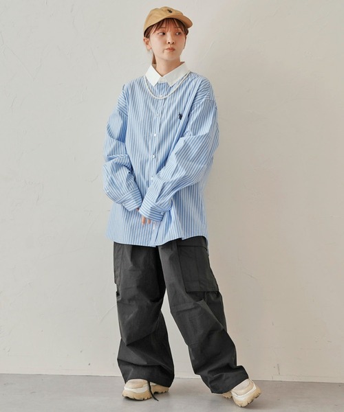 CPCM（シーピーシーエム）の「リップワイドカーゴパンツ（カーゴパンツ・メンズ・ホワイト/ブラック/カーキ/チャコールグレー/マスタード・FREE）」の6枚目の写真