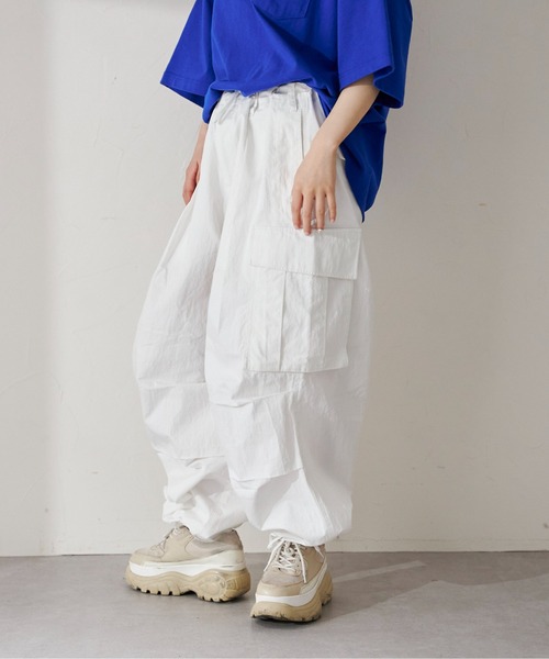 CPCM（シーピーシーエム）の「リップワイドカーゴパンツ（カーゴパンツ・メンズ・ホワイト/ブラック/カーキ/チャコールグレー/マスタード・FREE）」の10枚目の写真