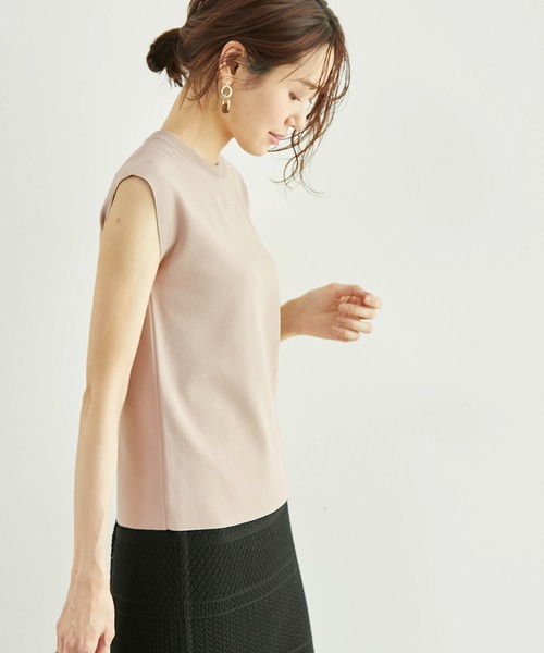 ROPE' PICNIC（ロペピクニック）の「Beauty knit/ゼロスリーブニットプルオーバー/WEB限定カラーあり（ニット/セーター・レディース・ブラック/オフホワイト/ブラウン/ベージュ/グリーン/グリーン系その他/カーキ/パープル系その他/ボルドー/サックスブルー・38）」の4枚目の写真