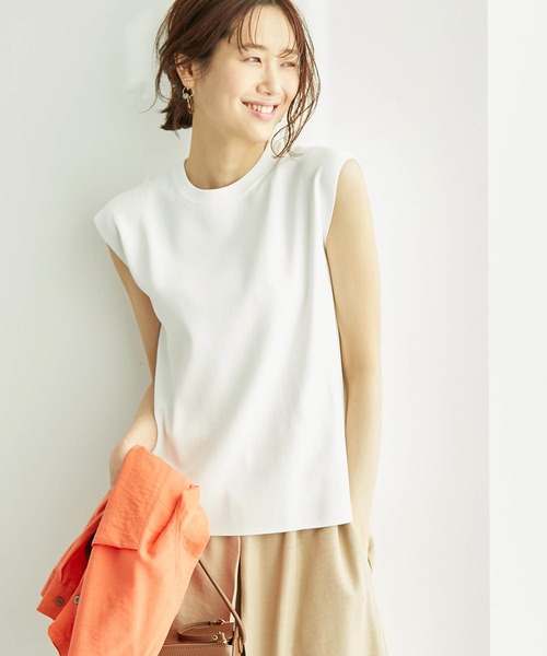 ROPE' PICNIC（ロペピクニック）の「Beauty knit/ゼロスリーブニットプルオーバー/WEB限定カラーあり（ニット/セーター・レディース・ブラック/オフホワイト/ブラウン/ベージュ/グリーン/グリーン系その他/カーキ/パープル系その他/ボルドー/サックスブルー・38）」の2枚目の写真