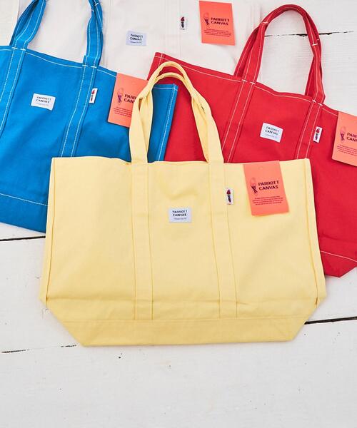 PARROTT CANVAS（パロットキャンバス）の「PARROTT CANVAS（パロットキャンバス）別注トートバッグ（トートバッグ・レディース・ホワイト/コバルトブルー/イエロー/レッド・FREE）」の3枚目の写真