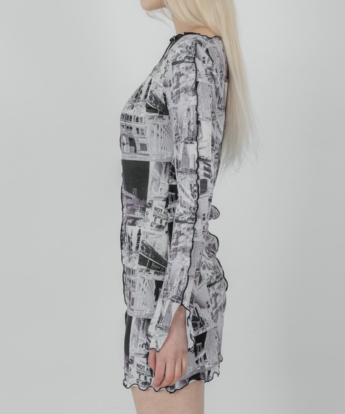 FOLLOWIN（フォロウィン）の「【FLW MADE/WOMAN】プリント ストレッチワンピース（ワンピース・レディース・アイボリー/ブラック/バーガンディー・FREE）」の19枚目の写真