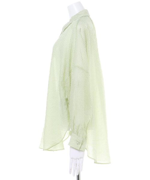 INGNI（イング）の「シアーギンガム／シャツ（シャツ/ブラウス・レディース・グリーン系5/ブラック×ホワイト/イエロー系7・M）」の5枚目の写真