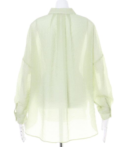 INGNI（イング）の「シアーギンガム／シャツ（シャツ/ブラウス・レディース・グリーン系5/ブラック×ホワイト/イエロー系7・M）」の6枚目の写真