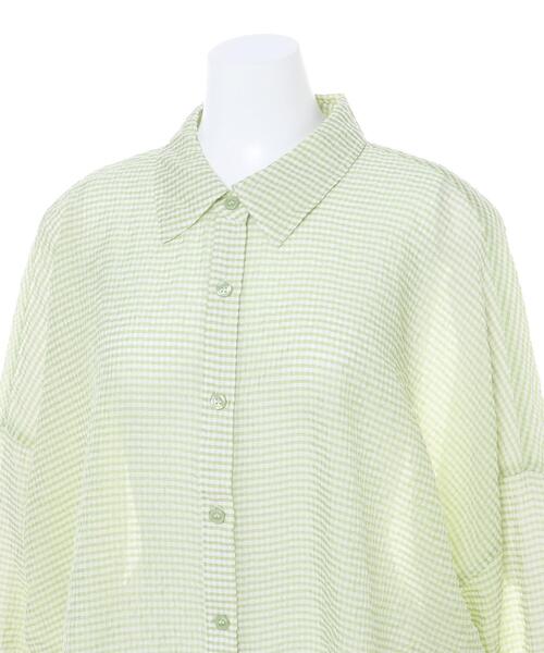 INGNI（イング）の「シアーギンガム／シャツ（シャツ/ブラウス・レディース・グリーン系5/ブラック×ホワイト/イエロー系7・M）」の7枚目の写真