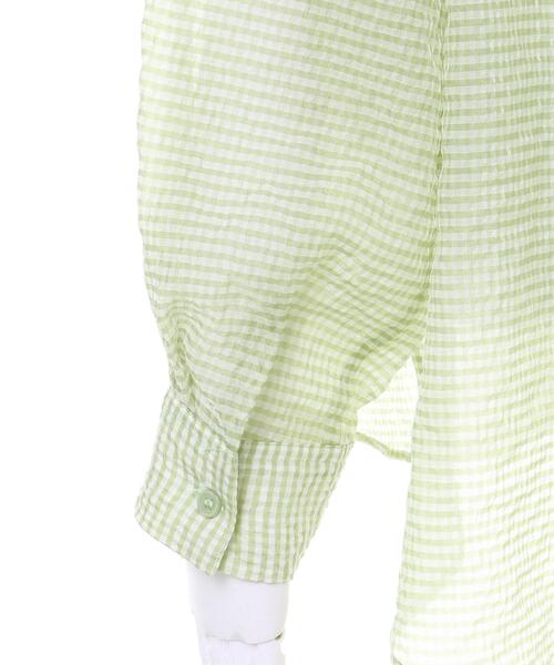 INGNI（イング）の「シアーギンガム／シャツ（シャツ/ブラウス・レディース・グリーン系5/ブラック×ホワイト/イエロー系7・M）」の8枚目の写真