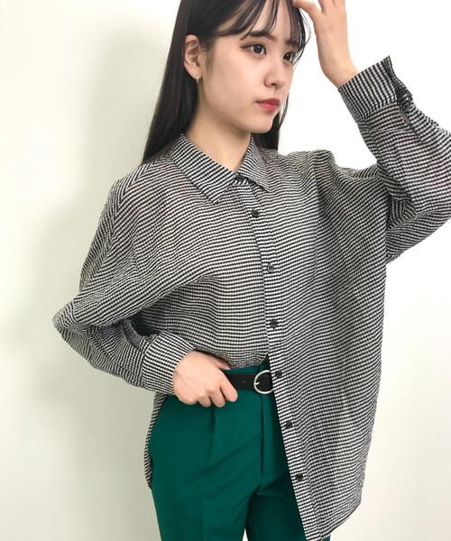INGNI（イング）の「シアーギンガム／シャツ（シャツ/ブラウス・レディース・グリーン系5/ブラック×ホワイト/イエロー系7・M）」の12枚目の写真