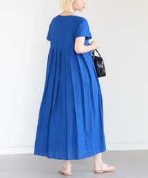 Ray BEAMS | Ray BEAMS / 麻 バック タック キーネック ワンピース(ワンピース)