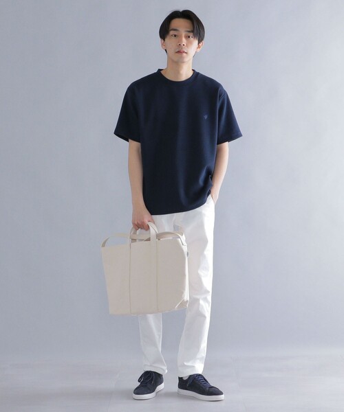 SHIPS(シップス)の「*SHIPS: ワンポイント ロゴ バーズアイ Tシャツ(Tシャツ/カットソー・メンズ・ブラック/ライトグレー/ベージュ/ネイビー/ホワイト系その他/ホワイト・SMALL/MEDIUM/LARGE/X-LARGE)」の9枚目の写真