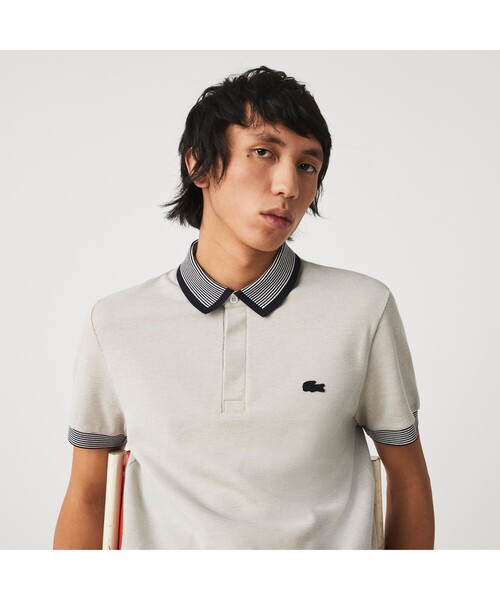 売上実績NO.1 LACOSTE（ラコステ）の「ストライプパリポロシャツ（ポロシャツ トップス