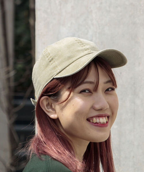 newhattan(ニューハッタン)の「【Newhattan/ニューハッタン】USED加工 ピグメントキャップ(キャップ・メンズ・チャコールグレー/ブラック/ベージュ/レッド/ピンク/ブルー/グリーン・FREE)」の4枚目の写真