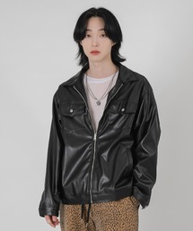 FOLLOWIN | 【UNISEX】フェイクフロントジッパージャケット(ライダースジャケット)