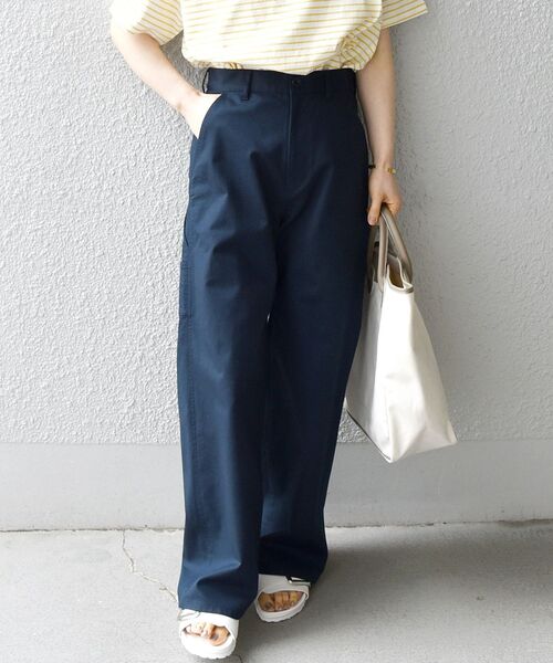 SHIPS any（シップス エニィ）の「SHIPS any:〈ウォッシャブル〉ピケ カーゴ パンツ◇（カーゴパンツ・レディース・ホワイト/ネイビー・38/36）」の2枚目の写真