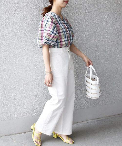 SHIPS any（シップス エニィ）の「SHIPS any:〈ウォッシャブル〉ピケ カーゴ パンツ◇（カーゴパンツ・レディース・ホワイト/ネイビー・38/36）」の18枚目の写真