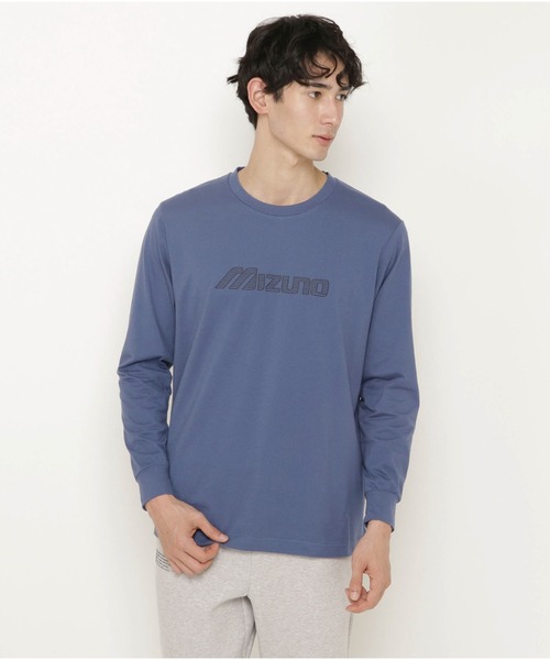 MIZUNO SPORTS STYLE（ミズノスポーツスタイル）の「ロゴＴシャツ（長袖）　［ユニセックス］（Tシャツ/カットソー・メンズ・ブラック/ホワイト/ダークブルー・M/XL/L/S）」の3枚目の写真