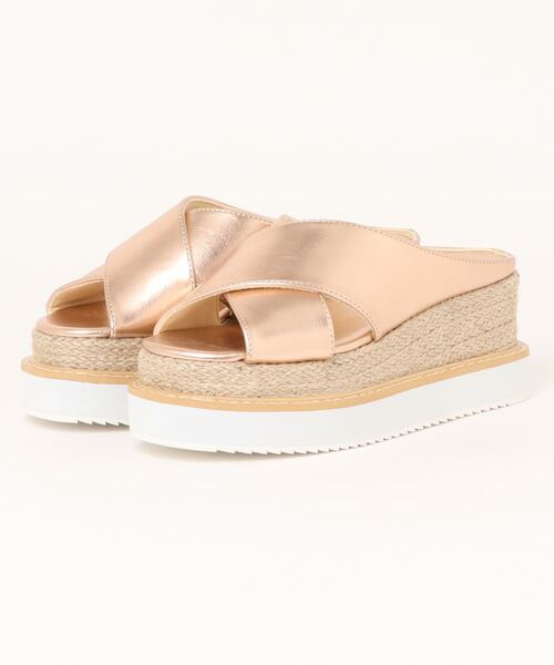 minia(ミニア)の「2層ウェッジメタリッククロスサンダル ◇(サンダル・レディース・ブラック/シルバー/ピンクゴールド・S/M/L/LL)」の20枚目の写真