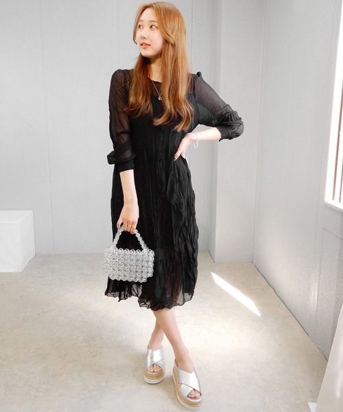 minia(ミニア)の「2層ウェッジメタリッククロスサンダル ◇(サンダル・レディース・ブラック/シルバー/ピンクゴールド・S/M/L/LL)」の14枚目の写真