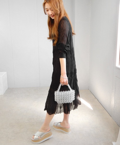 minia(ミニア)の「2層ウェッジメタリッククロスサンダル ◇(サンダル・レディース・ブラック/シルバー/ピンクゴールド・S/M/L/LL)」の15枚目の写真