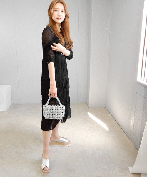 minia(ミニア)の「2層ウェッジメタリッククロスサンダル ◇(サンダル・レディース・ブラック/シルバー/ピンクゴールド・S/M/L/LL)」の16枚目の写真