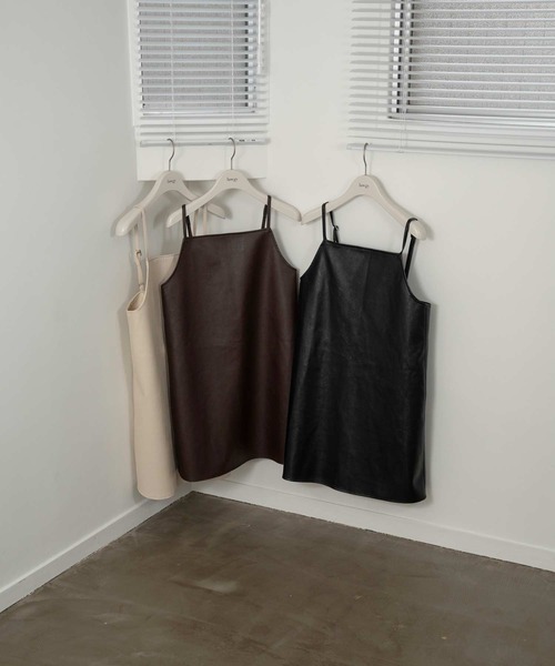 lawgy(ラウジー)の「leather medium cami(キャミソール・レディース・アイボリー/ブラウン/ブラック・FREE)」の22枚目の写真