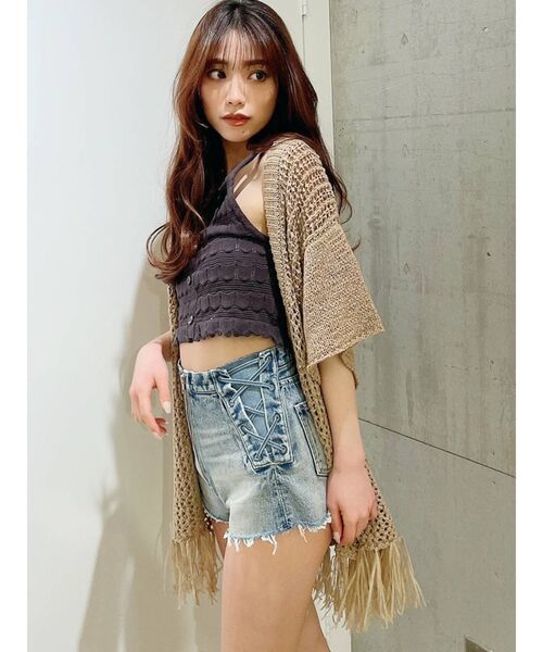 GYDA（ジェイダ）の「テープヤーンガウン（カーディガン/ボレロ・レディース・アイボリー/ライトグリーン/ベージュ・FREE）」の3枚目の写真