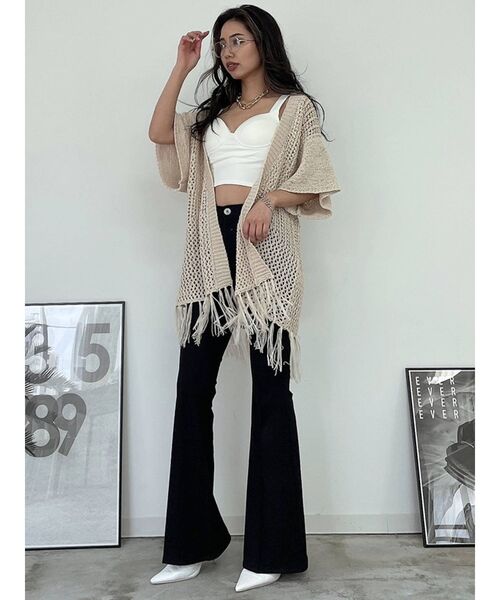 GYDA（ジェイダ）の「テープヤーンガウン（カーディガン/ボレロ・レディース・アイボリー/ライトグリーン/ベージュ・FREE）」の13枚目の写真