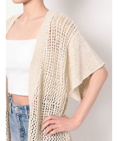 GYDA（ジェイダ）の「テープヤーンガウン（カーディガン/ボレロ・レディース・アイボリー/ライトグリーン/ベージュ・FREE）」の12枚目の写真