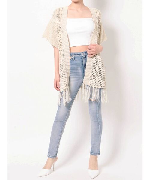 GYDA（ジェイダ）の「テープヤーンガウン（カーディガン/ボレロ・レディース・アイボリー/ライトグリーン/ベージュ・FREE）」の18枚目の写真