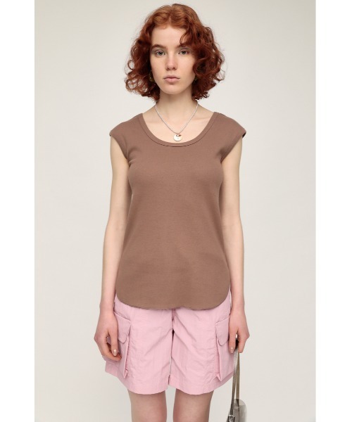 SLY（スライ）の「BACK U/N COLOR TANK バック Uネック カラー タンクトップ（タンクトップ・レディース・ホワイト/ブラック/ブラウン/レッド/オレンジ系その他・FREE）」の7枚目の写真