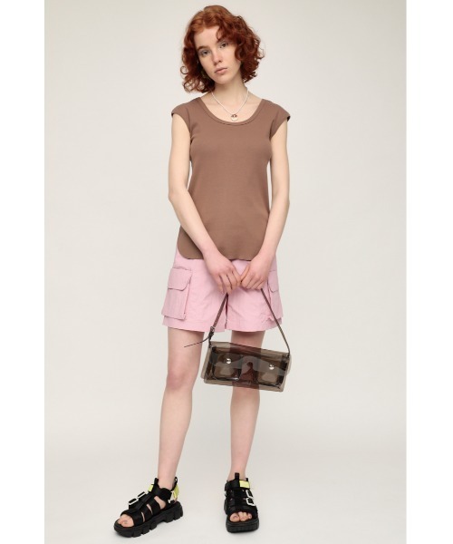 SLY（スライ）の「BACK U/N COLOR TANK バック Uネック カラー タンクトップ（タンクトップ・レディース・ホワイト/ブラック/ブラウン/レッド/オレンジ系その他・FREE）」の14枚目の写真