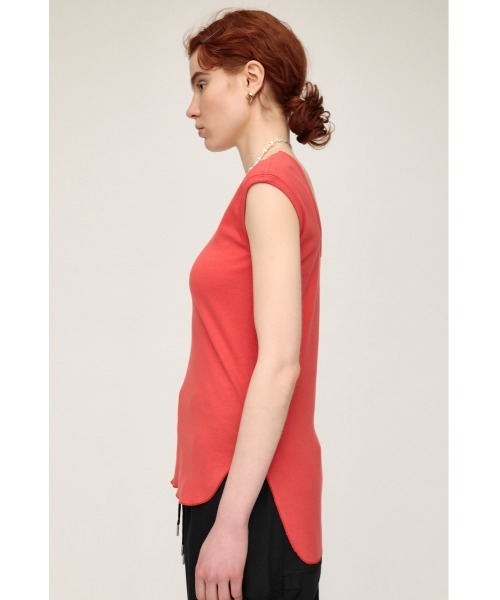 SLY（スライ）の「BACK U/N COLOR TANK バック Uネック カラー タンクトップ（タンクトップ・レディース・ホワイト/ブラック/ブラウン/レッド/オレンジ系その他・FREE）」の8枚目の写真